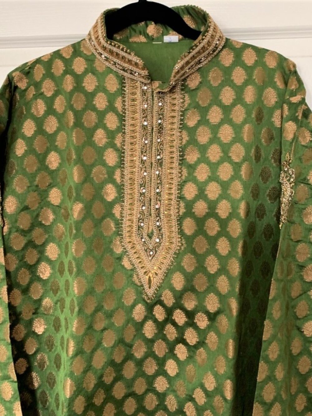 Men’s Grand Designer Sherwani Kurta pyjama Dupatta and shoe size XL - Picture 15 of 16